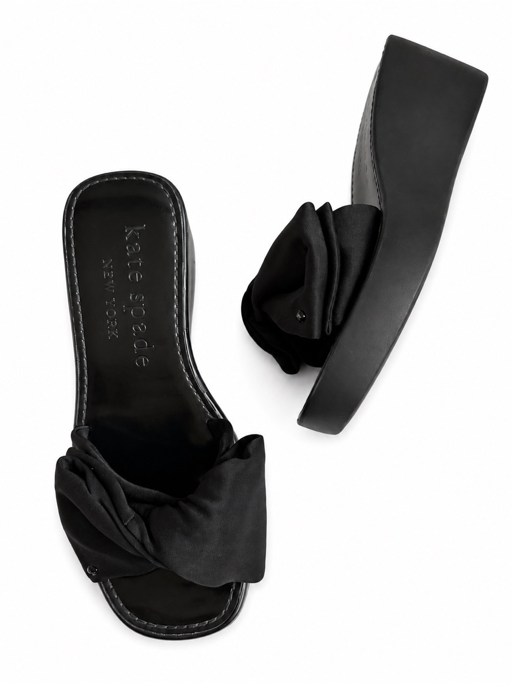 Kate Spade Bikini Wedges
Sandals Slip On Black Bows Shoes glam chic